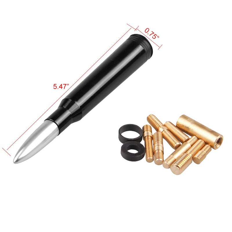 Samman Silver Bullet Antenna Universal Billet Replacement Car Truck Short Antenna Compatible with Ford F150 F250 F350 Super Duty Raptor Dodge RAM 1500 2500 3500 Jeep Cherokee â€¦ - Image 2